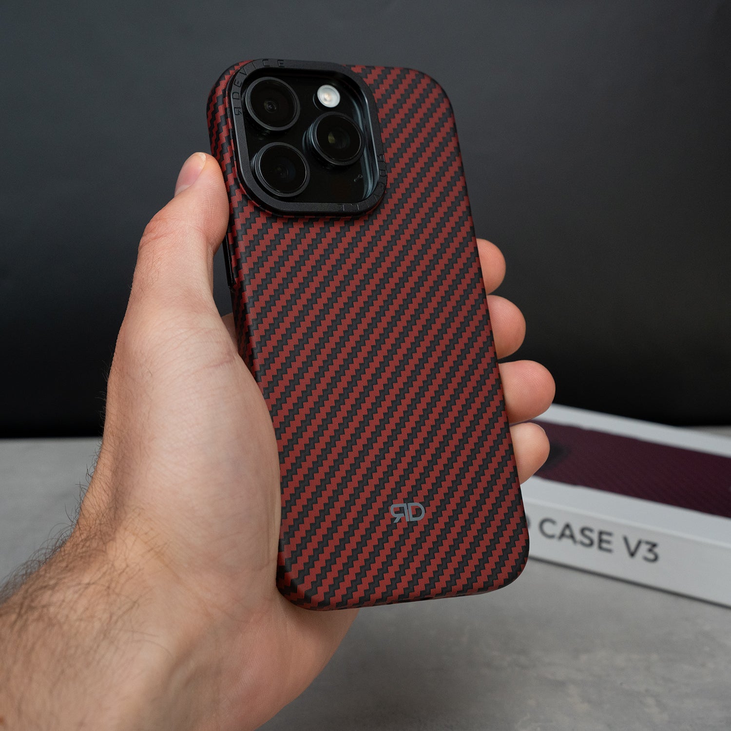 Funda de fibra de carbono RD V3 (ROJA)